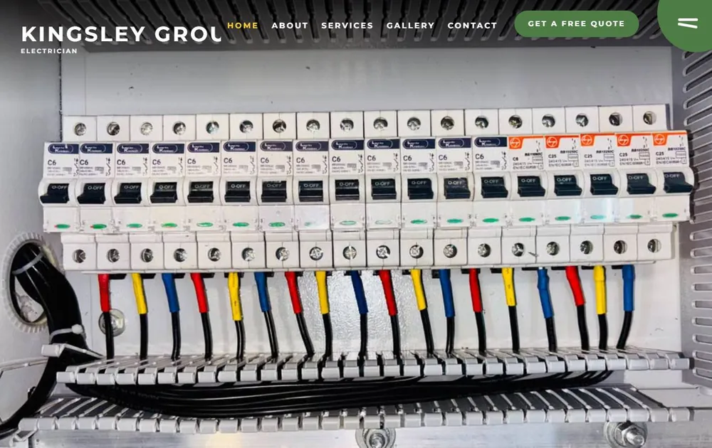 Electrician website built on the Dimt system